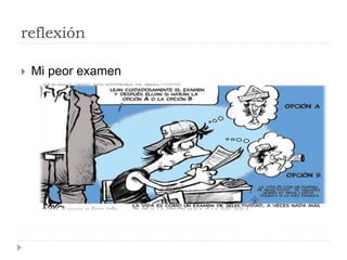 reflexión
 Mi peor examen
 