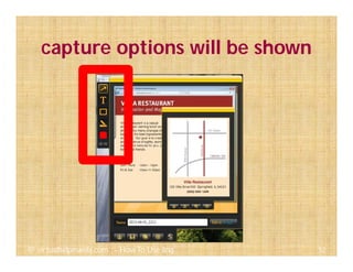 52@ virtualhelpmanila.com - How To Use Jing
capture options will be shown
 