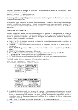 Este subsistema educativo ofrece los fundamentos científicos y culturales que permiten a los alumnos 
interpretar, producir y resolver problemas de la comunicación, la vida natural y social. 
Los jóvenes que concluyen los estudios de Educación Básica serán ciudadanos, capaces de: 
• Convivir y participar activamente en una sociedad intercultural y plurinacional. 
• Sentirse orgullosos de ser ecuatorianos, valorar la identidad cultural nacional, los símbolos y valores que 
  
 
caracterizan a la sociedad ecuatoriana. 
• Disfrutar de la lectura y leer de una manera crítica y creativa. 
• Demostrar un pensamiento lógico, crítico y creativo en el análisis y resolución eficaz de problemas de la 
realidad cotidiana. 
• Valorar y proteger la salud humana en sus aspectos físicos, psicológicos y sexuales. 
• Preservar la naturaleza y contribuir a su cuidado y conservación. 
• Solucionar problemas de la vida cotidiana a partir de la aplicación de lo comprendido en las disciplinas 
del currículo. 
• Producir textos que reflejen su comprensión del Ecuador y 
el mundo contemporáneo a través de su conocimiento de las disciplinas del currículo. 
• Aplicar las tecnologías en la comunicación, en la solución de problemas prácticos, en la investigación, en 
el ejercicio de actividades académicas, etc. 
• Interpretar y aplicar a un nivel básico un idioma extranjero en situaciones comunes de comunicación. 
• Hacer buen uso del tiempo libre en actividades culturales, deportivas, artísticas y recreativas que los 
lleven a relacionarse con los demás y su entorno, como seres humanos responsables, solidarios y 
proactivos. 
• Demostrar sensibilidad y comprensión de obras artísticas de 
diferentes estilos y técnicas, potenciando el gusto estético. 
Los objetivos educativos planteados en el perfil de salida estarán presentes en toda la proyección curricular 
hasta la tarea de aprendizaje, que es donde, en realidad, se materializan. 
Ejes curriculares máximos 
Derivados de los objetivos educativos del perfil de salida se definen los ejes curriculares de máxima 
generalización para el proceso educativo dentro de cada área. Los ejes curriculares correspondientes a cada 
área son los siguientes: 
• Lengua y Literatura: Escuchar, hablar, leer y escribir para la interacción social. 
• Matemática: Desarrollar el pensamiento lógico y crítico para interpretar y resolver problemas de la vida. 
• Estudios Sociales: Comprender el mundo donde vivo y la identidad ecuatoriana. 
• Ciencias Naturales: Comprender las interrelaciones del mundo natural y sus cambios. 
Objetivos educativos por áreas de estudio 
Las aspiraciones educativas expresadas en el perfil de salida y en los ejes curriculares máximos se precisan de 
forma más concreta en los objetivos por años de estudio, los cuales, en su estructura, responden a las 
siguientes interrogantes: 
• ¿Qué acción o acciones de alta generalización deberán realizar los estudiantes? 
• ¿Qué deben saber? ¿Cuáles son logros de desempeño esperados? 
• ¿Para qué? ¿Cuál es la contextualización con la vida social y personal? 
 
