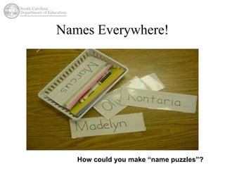 Names Everywhere! 
How could you make “name puzzles”? 
 