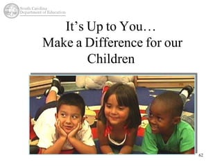 It’s Up to You… 
Make a Difference for our 
Children 
62 
 