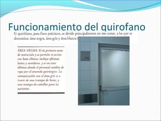 Funcionamiento del quirofano
 