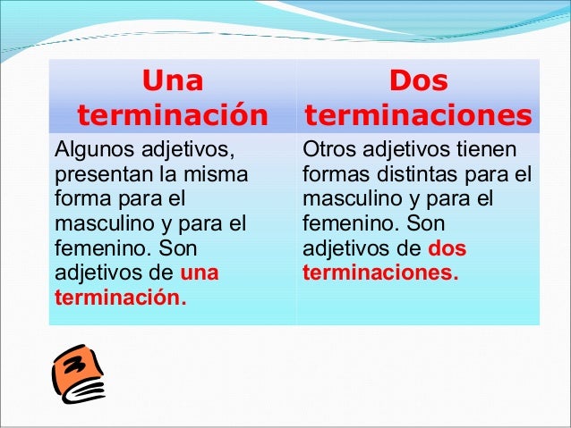 Resultado de imagen de adjetivos de una terminacion