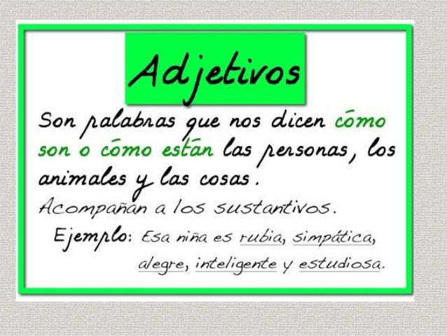 El adjetivo y sus clases