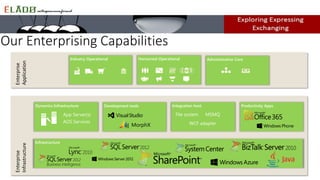 Enterprise
Infrastructure
Our Enterprising Capabilities
Enterprise
Application
MorphX
App Server(s)
AOS Services
File system MSMQ
WCF adapter
 