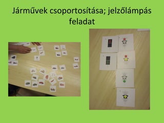 Járművek csoportosítása; jelzőlámpás
feladat

 