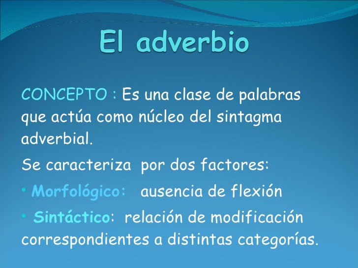 El adverbio
