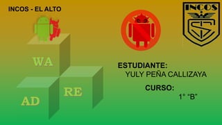 CURSO:
1° “B”
INCOS - EL ALTO
ESTUDIANTE:
YULY PEÑA CALLIZAYA
 