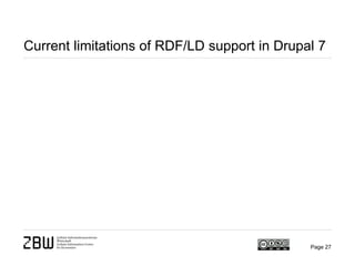 Current limitations of RDF/LD support in Drupal 7
Page 27
 