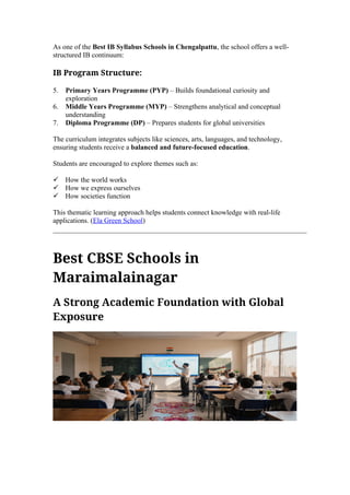 Ela Green School: Top IB & CBSE Education in South India with Future ...