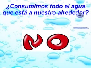 ¿Consumimos todo el agua que está a nuestro alrededor?         