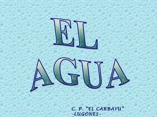 EL AGUA C. P. “EL CARBAYU”  -LUGONES-  CURSO: 2010 - 2011 