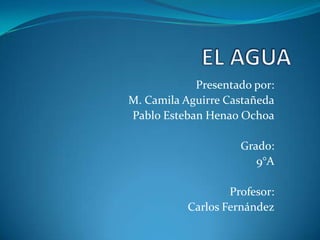 Presentado por:
M. Camila Aguirre Castañeda
Pablo Esteban Henao Ochoa

                    Grado:
                       9°A

                  Profesor:
          Carlos Fernández
 