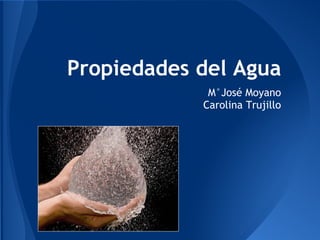 Propiedades del Agua
             M°José Moyano
            Carolina Trujillo
 