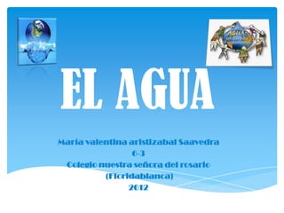 EL AGUA
María valentina aristizabal Saavedra
                 6-3
 Colegio nuestra señora del rosario
          (Floridablanca)
                2012
 