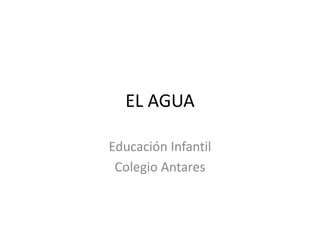 EL AGUA
Educación Infantil
Colegio Antares
 