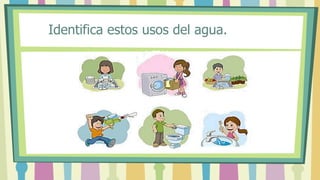 Identifica estos usos del agua.
 