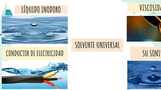 LÍQUIDO INODORO VISCOSIDA
SU SONIDCONDUCTOR DE ELECTRICIDAD
SOLVENTE UNIVERSAL