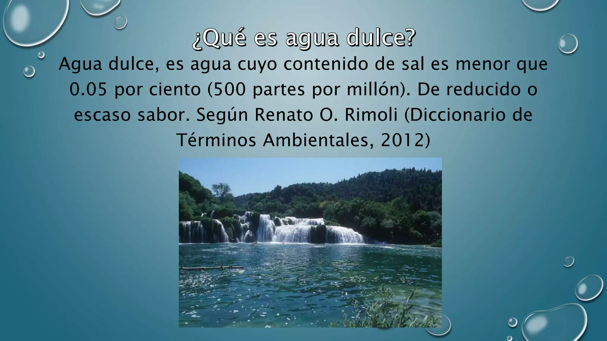 El agua dulce y la escasez de agua en el mundo | PPT