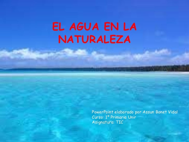 El Agua En La Naturaleza