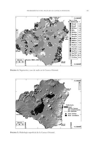 AMC Ag03Cuenca Or.

13/4/94

05:11 pm

Page 65

PROBLEMÁTICA DEL AGUA DE LA CUENCA ORIENTAL

FIGURA 4. Vegetación y uso de suelo en la Cuenca Oriental.

FIGURA 5. Hidrología superficial de la Cuenca Oriental.

65

 