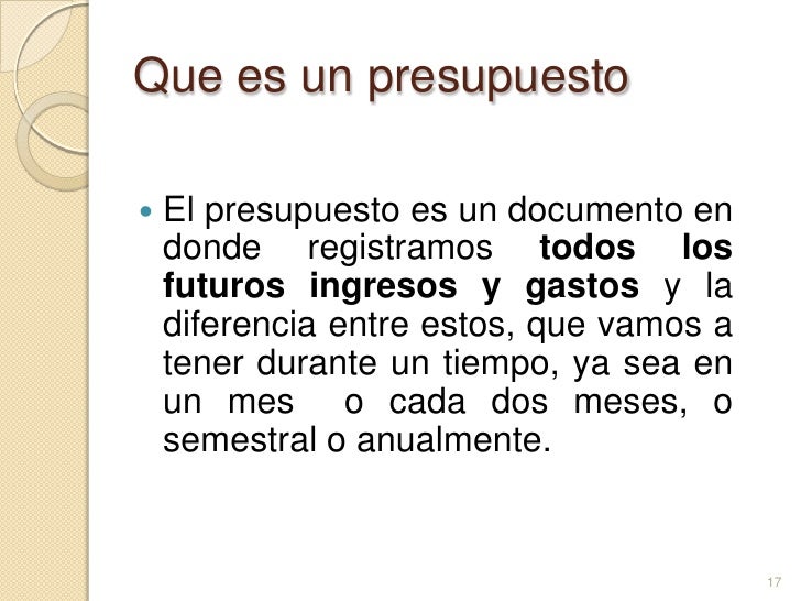 el ahorro y presupuesto