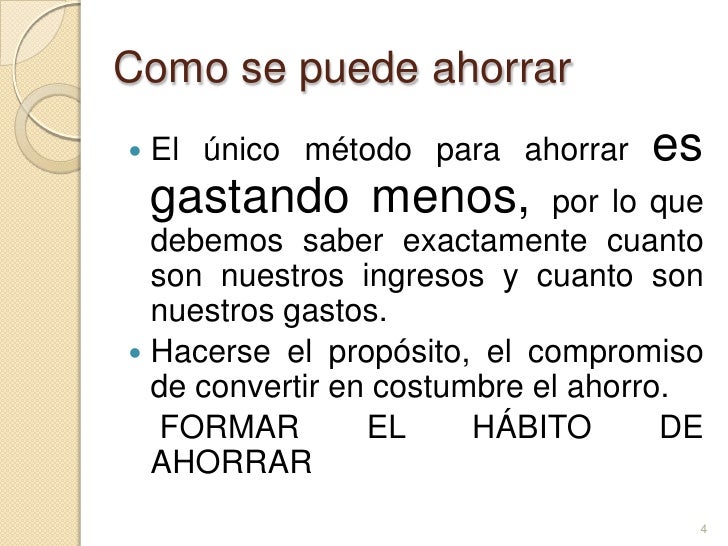 el ahorro y presupuesto
