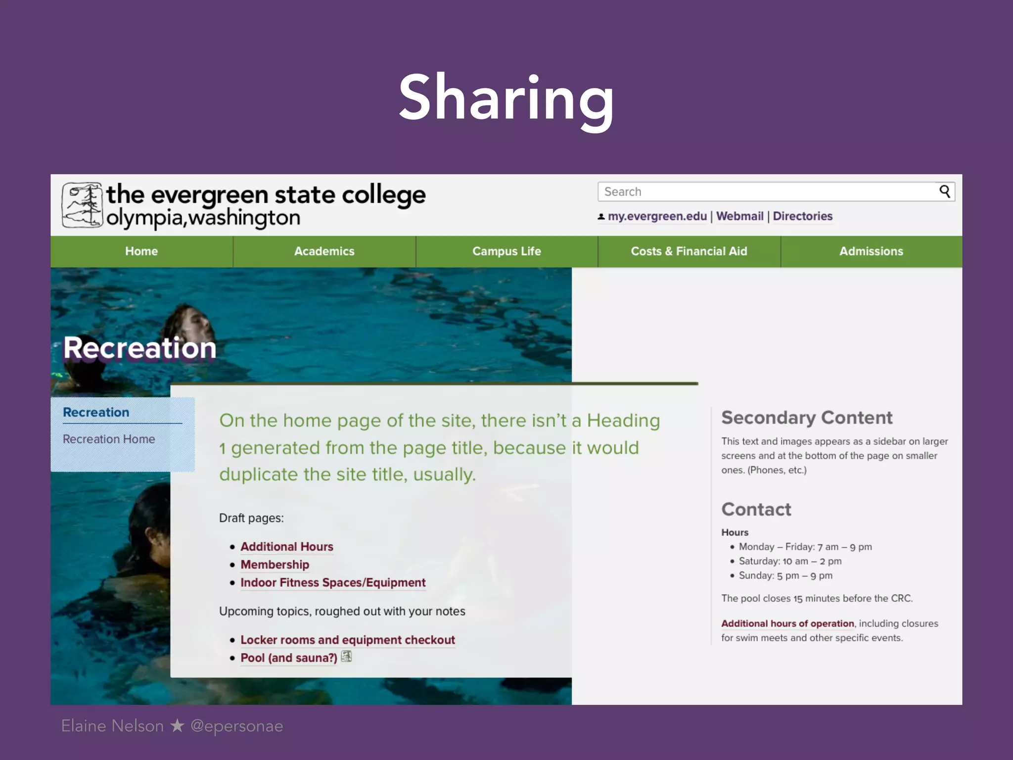 Sharing
Elaine Nelson ★ @epersonae
 