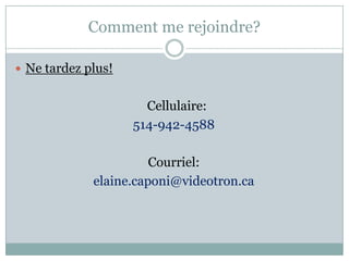 3) Service consultation à domicileCe genre de consultation permet de vraiment cibler vos habitudes alimentaires dans le confort de votre cuisineL’analyse du contenu du garde-manger et du frigo ainsi que la détermination de vos portions sont plus justes et efficacesVisite planifiée selon VOTRE  agenda