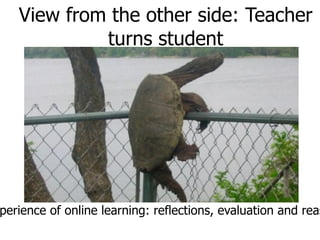 View from the other side: Teacher turns student Teacher experience of online learning: reflections, evaluation and reassessment 