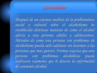 El alcoholismo