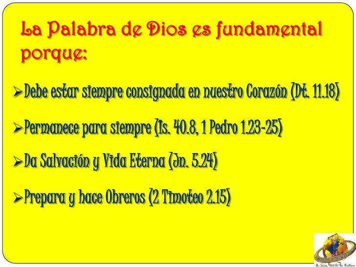 El alimento del alma es la palabra de dios