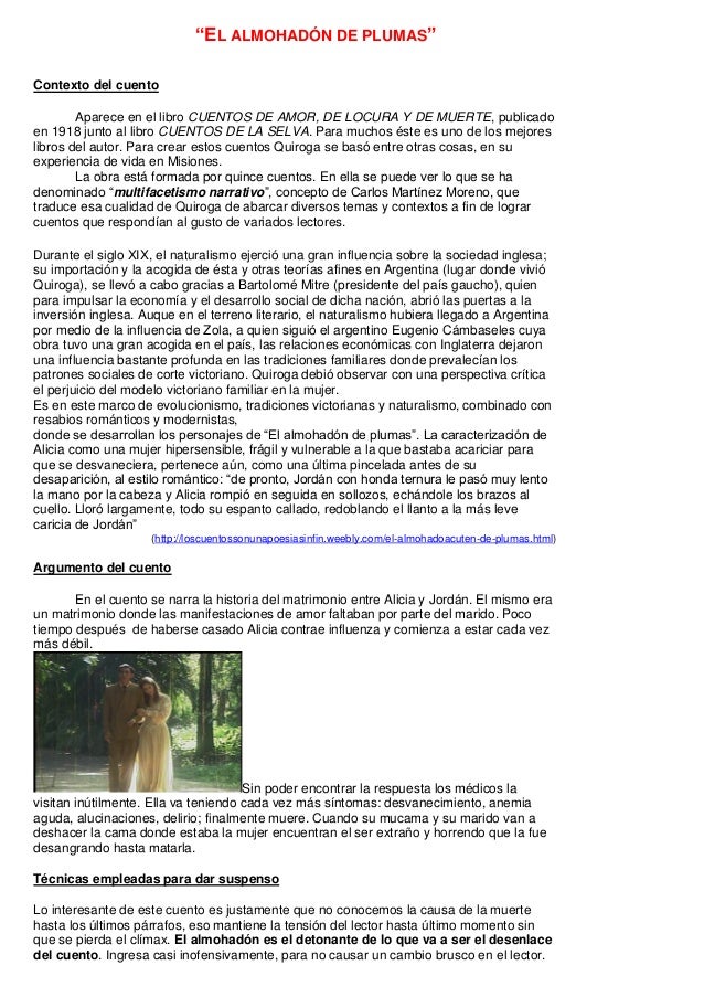 Cuento El Almohadon De Plumas Analisis