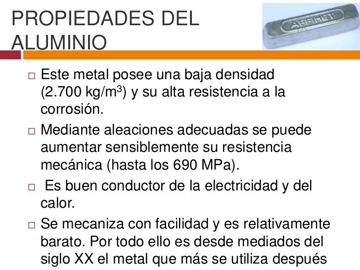Resultado de imagen para Propiedades del aluminio
