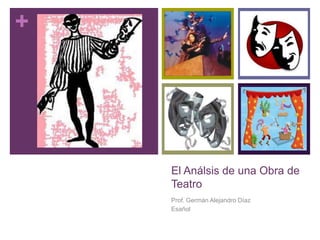 +
El Análsis de una Obra de
Teatro
Prof. Germán Alejandro Díaz
Esañol
 