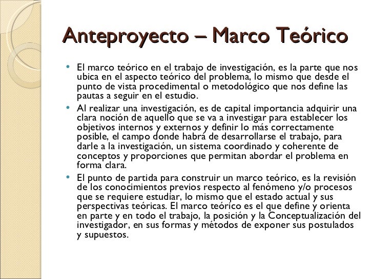 El anteproyecto de investigación