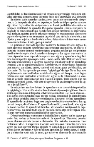 El aprendizaje como acontecimiento barcena | PDF