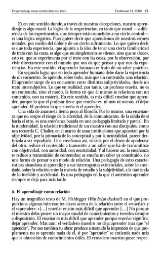 El aprendizaje como acontecimiento barcena | PDF
