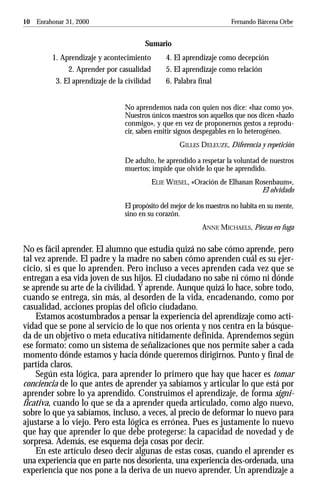 El aprendizaje como acontecimiento barcena | PDF