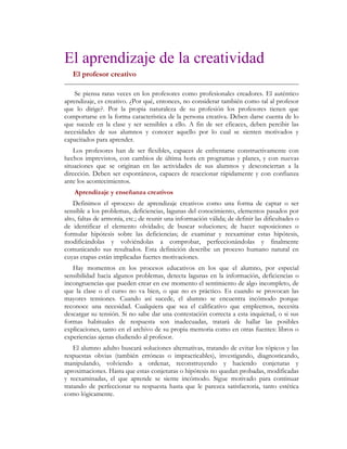 El aprendizaje de la creatividad | DOCX