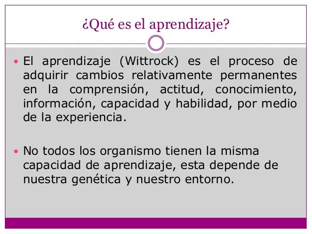 El aprendizaje psicologia