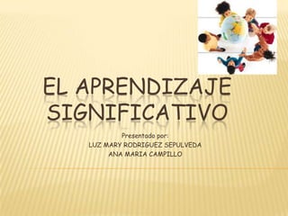 EL APRENDIZAJE
SIGNIFICATIVO
           Presentado por:
   LUZ MARY RODRIGUEZ SEPULVEDA
        ANA MARIA CAMPILLO
 