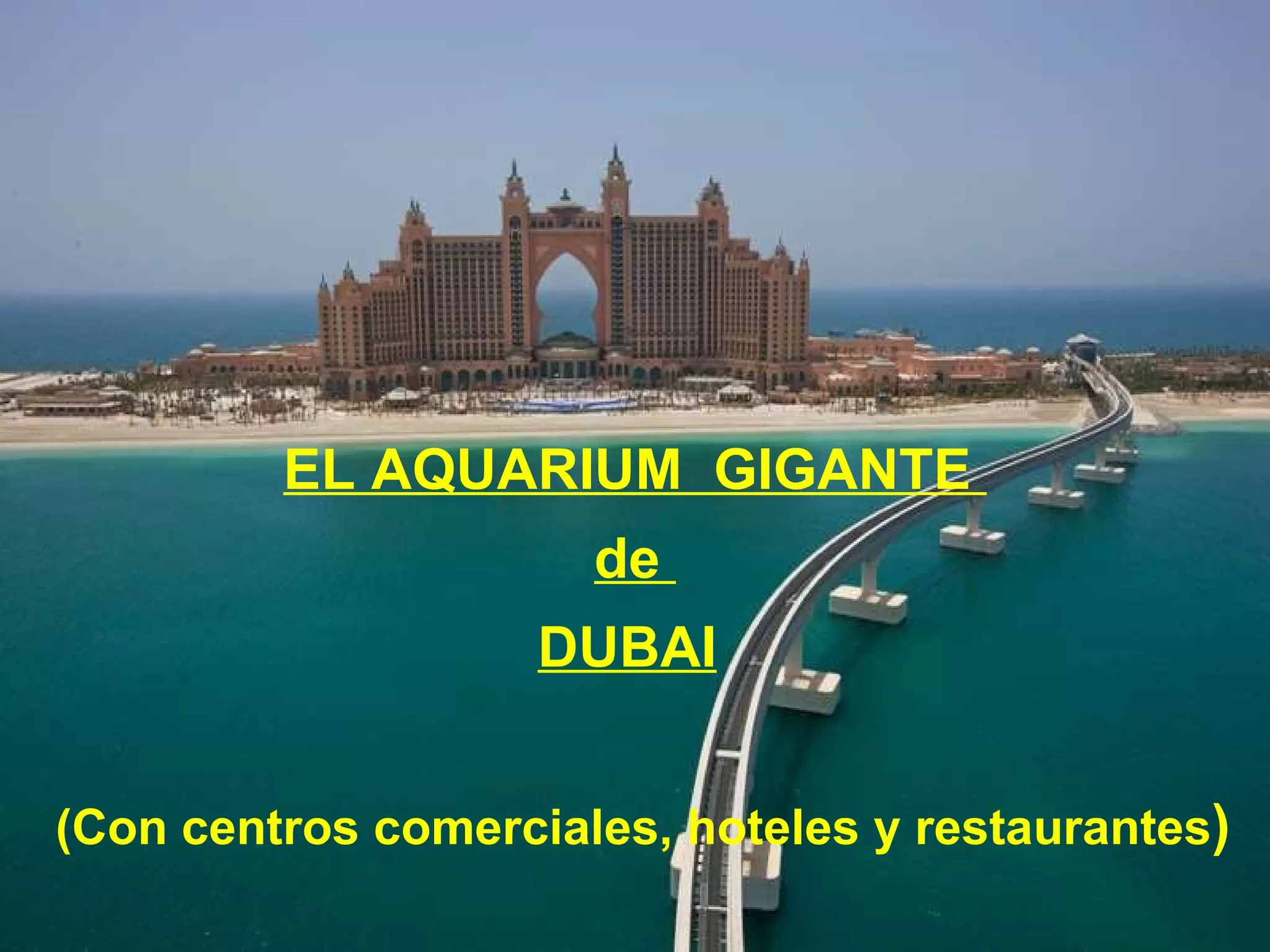 EL AQUARIUM GIGANTE de DUBAI (Con centros comerciales, hoteles y restaurantes )