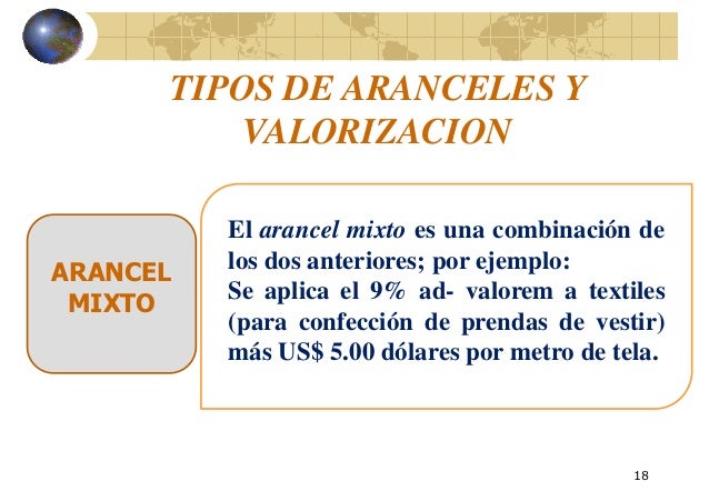 El Arancel Y Politica Arancelaria Peru