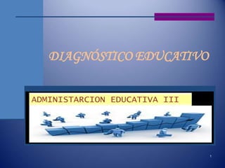 1
DIAGNÓSTICO EDUCATIVO
ADMINISTARCION EDUCATIVA III
 