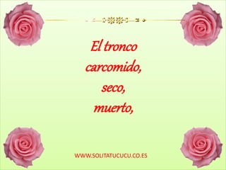 El tronco
carcomido,
seco,
muerto,
WWW.SOLITATUCUCU.CO.ES
 