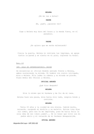 Guión (cortometraje) “El arca de madera”  