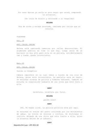 Guión (cortometraje) “El arca de madera”  