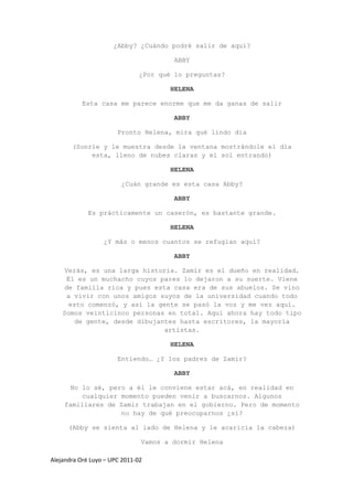 Guión (cortometraje) “El arca de madera”  