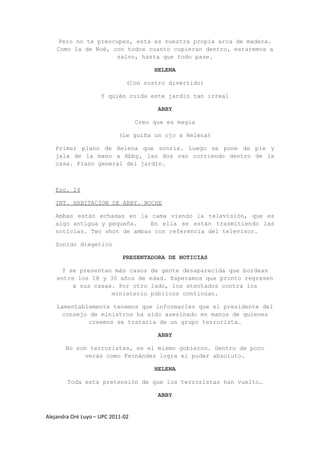 Guión (cortometraje) “El arca de madera”  